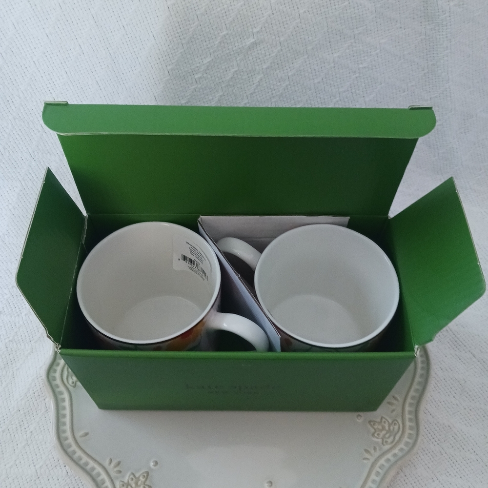 Kate Spade New York × Lenox Strawberry Garden Set of 2 Mugs Porcelain 12 oz - Picture 12 of 13